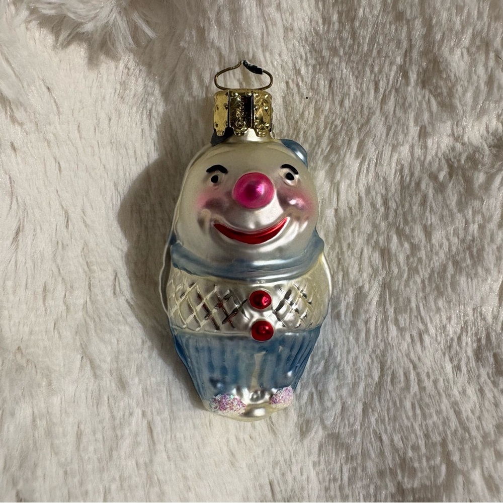 Vintage Christborn Germany Christmas Ornament mouth blown hand painted clown